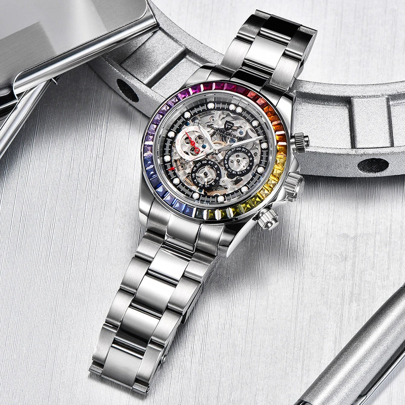PAGANI DESIGN Top Super Brand Mechanical Automatic Watch Men's Ceramic bezel Rainbow Business Waterproof Watch Relogio Masculino
