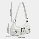 Women's Pleated Hobo Red Shoulder Bag for Women PU Leather Clutch Handbag Purse Y2K Bag for Girls Chic Travel Commuter Bag