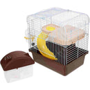 1pc Double Layer Hamster Cage Acrylic Portable Small Pets House Chinchilla Hamster House (Brown)