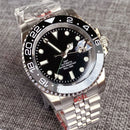 Gold Tow Tone NH34A GMT Movement Diving Watch for Men Automatic Watches Mechanical Swim Jubilee Bracelet 200m Waterproof Date