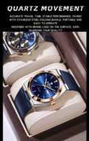 BINBOND New Authentic Youth Men's Quartz Watchwith Fashion Leather Strap Waterproof Luminous Calendar Luxury Business Men Watch