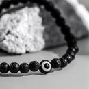 IngeSight.Z Minimalism Black Acrylic Volcanic Stone Beads Anklet for Men Elastic Beaded Male Sports Anklet Chain Beach Jewelry