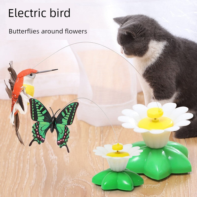 Cat Toy Automatic Cat Teaser Electric Rotate Bird Butterfly Toys Consumes Physical Strength Play Self-Hi Relieving Stuffy Handy Gadget