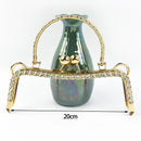 1Pc Deepeel Retro Square Embossed Bag Handles Metal Handmade Sewing Brackets Kiss Clasp Handbag Purse Frame Handle Accessories