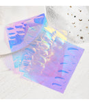 11pcs Aurora Glass Ice Cube Nail Foil Sticker 3D Glass Paper Nail Film Decals Rainbow Reflective Korean Style Nail Stickers