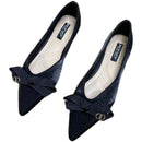 حذاء باليه مسطح مدبب بفيونكة للنساء، حذاء نسائي ربيع 2022، حذاء وصيفة العروس جديد متعدد الاستخدامات بنعل ناعم، مقاس كبير 46