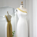 Sharon Said Luxury Beaded Butterfly White Lilac Evening Dresses for Women Wedding One Shoulder Midi Party Dress SS475 Customized