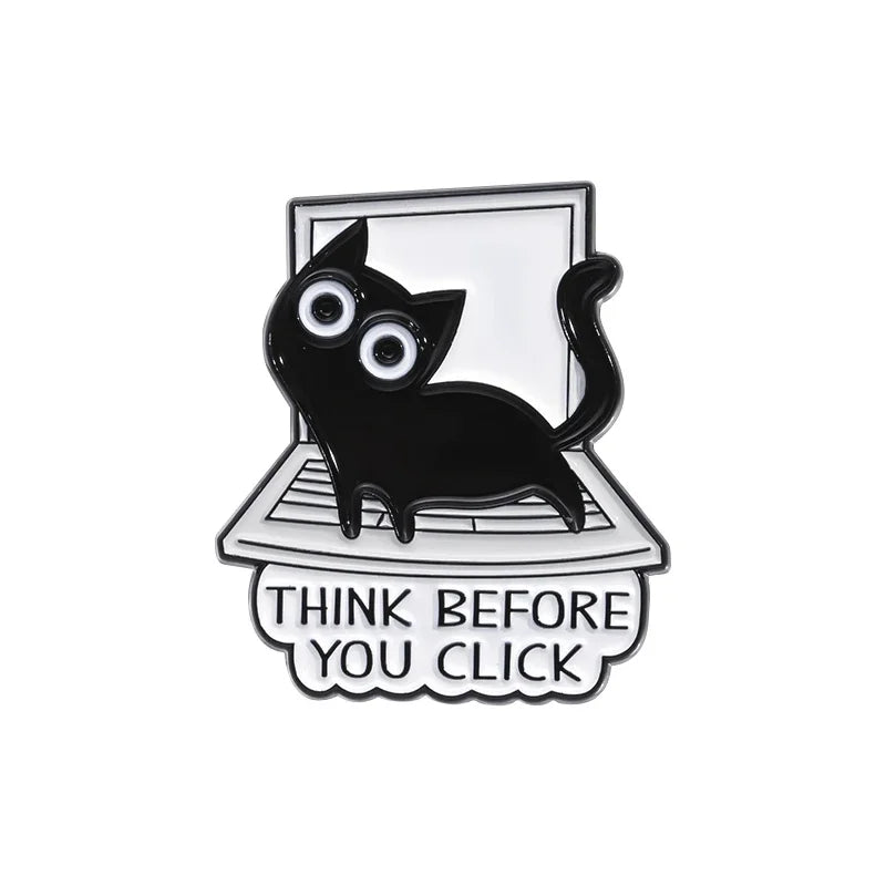 I'M A PURRGRAMMER Enamel Pins A Computer Cat That Loves Work Brooches Lapel Badge Backpack Funny Animal Punk Jewelry Gift
