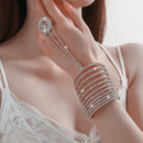 Luxury Bling Crystal Rhinestone Bracelets for Women Silver Color Elegant Bridal Wedding Jewelry