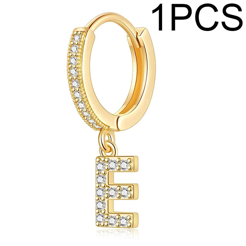 A-Z Letters Initial pendant earrings Hoop Earrings men Golden Color Jewelry Earring Aretes Alphabet name earrings women 1pcs