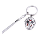Horror Movie Friday Keychain Jason Voorhees Mask Machete Alloy Key Chains Fan Gift Jewelry