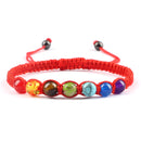Hot 7 Chakra Beads String Bracelet Handmade 6/8mm Natural Stone Braided Yoga Reiki Healing Balance Bangles Yoga Jewelry Gifts