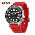 OFNS New Style Fashion 8033 Men's Quartz Watch Simple Fashion Waterproof Calendar Watch Casual Silicone Strap Watch Wristwatch
