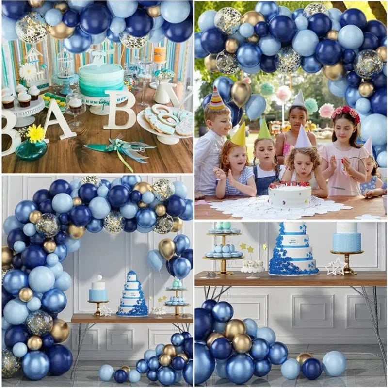 72Pcs Blue Balloon Garland Arch Welcome Baby Shower Valentines Day Birthday Party Wedding Decorations