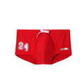 New low-rise boxer swimming trunks seaside printed letters sports casual quick-drying men's swimming trunks
