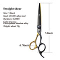 Fenice Pet Professional Dog Grooming Scissors Cutting Curved Thinning Shear Set Japan 440C Scissor Kit for Animal Beauticians