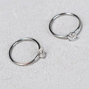 1Pair Mini Tragus Helix Piercings Stainless Steel Septum Nose Ring Studs Crystal Zircon Hoop Earrings Body Jewelry for Women Men