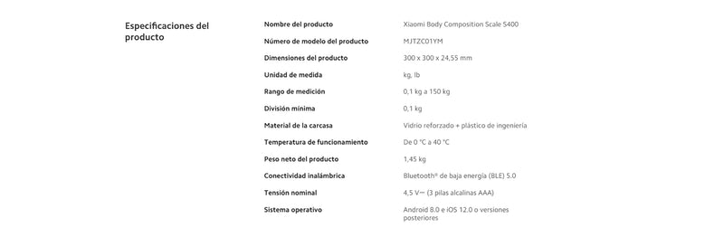 Báscula oficial Xiaomi Body Composition Scale S400, 25 indicadores de salud, medición de impedancia bioeléctrica de doble frecuencia