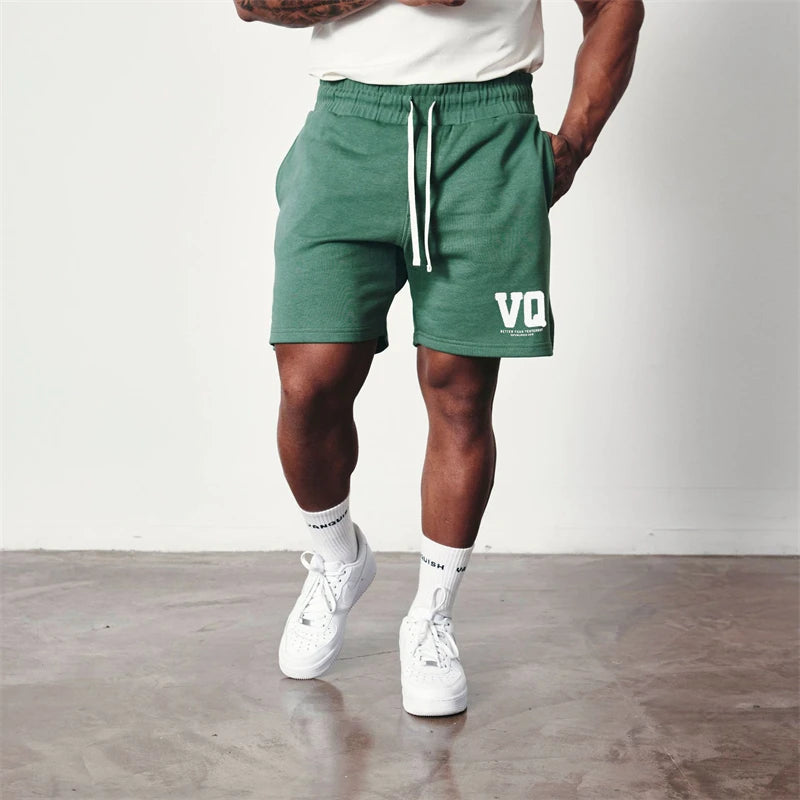 2024 New cotton black men's shorts Streetwear casual five-cent pants Jogger gym fitness exercise fashion sweatpants