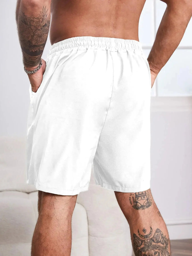 Men's K-letter printed loose beach shorts sportswear with drawstring quick