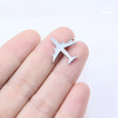 10pcs 20mm Stainless Steel High Quality Cute Plane Charms Pendant DIY Necklace Bracelets Unfading Colorless