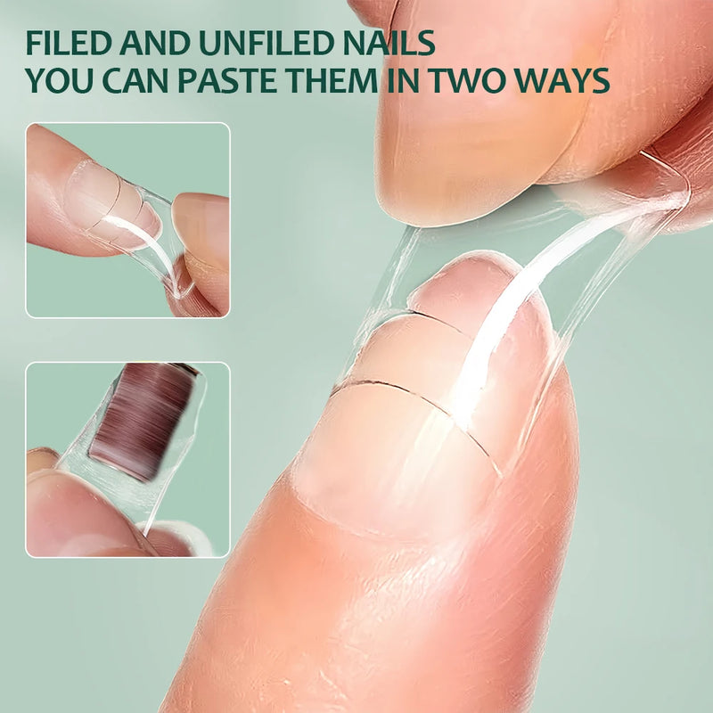 Nailpop Clear Duck Shape Nail Tips 120pcs Pre Shaped Half Cover False Nail Extension Tips 10 Sizes Bag Packaging for Art Salon