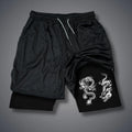 Summer Double-deck Shorts RS Letter Print Dry 2 In 1 Shorts Men's Shorts Quick Pants Hermit Pattern Short Pant Dragon Streetwear