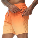 Men's Swim Trunks Gradient Swimming Shorts Quick Dry Beach Shorts with Zipper Pockets and Mesh Lining Fashion Swimsuit for Men