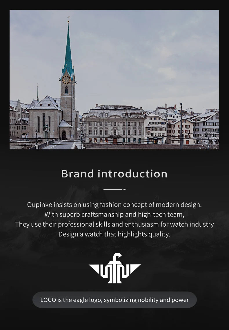 OUPINKE 3240 Automatic Watches Men 44mm Large Dial Tungsten Steel Strap Skeleton Flywheel Mechanical Watch for Men Luxury Watch