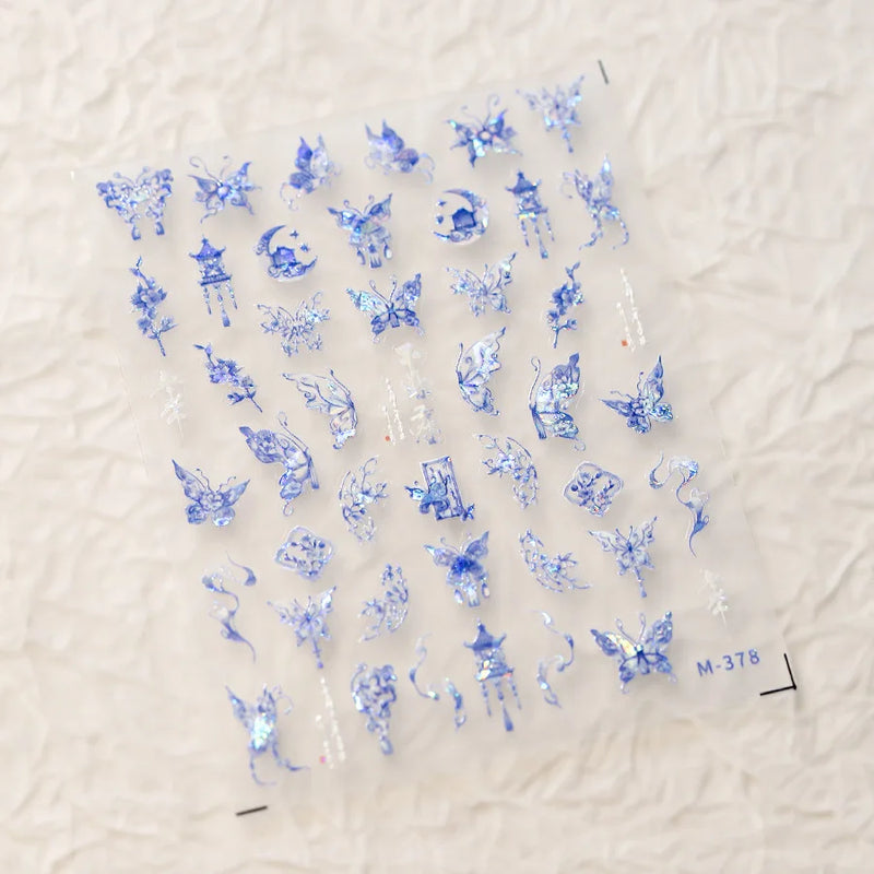 1 pc 5D Embroidery Bee Nail Art Sticker Embossed Butterfly Insect Nail Sticker High Quality Nail Art Design Decoration Sticker