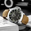 Automatic Watches for Men Mechanical Genuine Brown Leather Yellow Green Military 44mm Luxury Rose Gold Reloj Hombre Baratos
