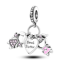 925 Sterling Silver Boy Girl and Heart Shape Pendant Charm Couple Lovers Bead Fit Pandora Original Bracelet DIY Jewelry Making