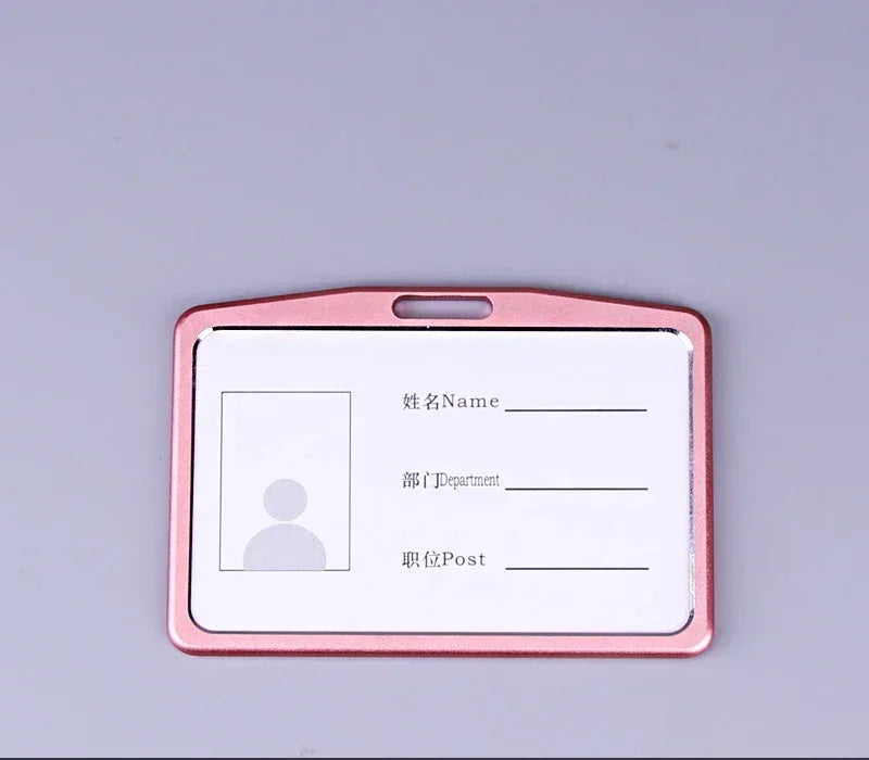 Women Men Bank Credit Card ID Holder Aluminium Alloy Business Card Case Work Card Badge Lanyard Holder Protector Cover