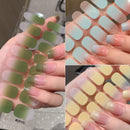 16Tip White Pink Full Cover Nail Sticker Self-Adhesive Simple Gradient Effect Full Nail Wraps DIY Nail Art Making Manicure Autum