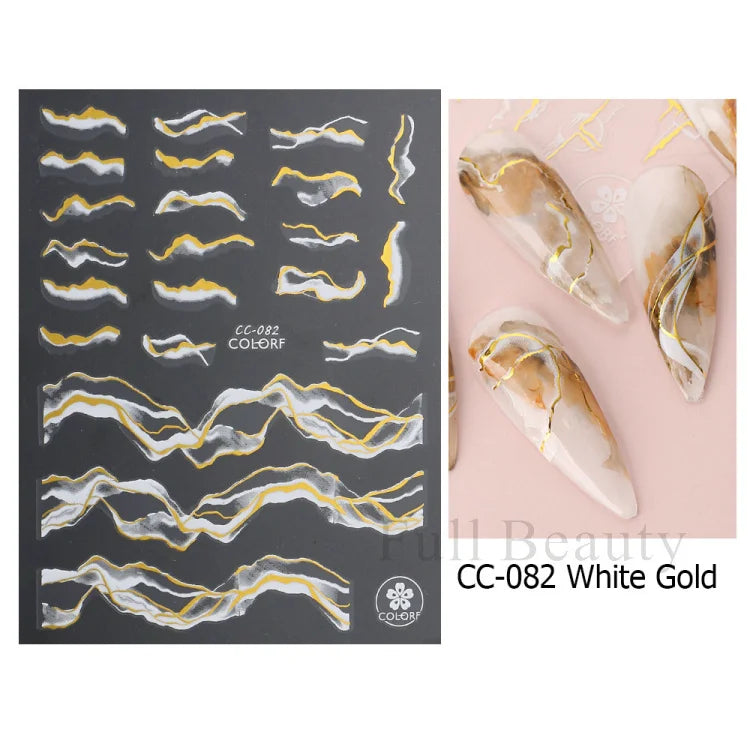 Shiny Maple Geometry Autumn Nail Art Stickers Laser Sector Fall Leaves Decals Cute Squirrel Slider Manicure Decorations CHCJ-076