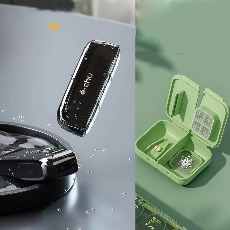 Portable Pill Organizer 3 Times A Day Pill Box Compartments Travel Pill Holder for Vitamins Medicines Small Pocket Medicine Case