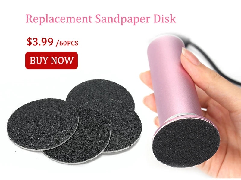 Herramientas eléctricas para pedicura, lima para pies, removedor de callos y piel muerta, máquina para limpiar y cuidar los pies, papel de lija de repuesto.