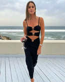 Black Sexy Hollow Out Bandage Prom Bodycon Bandage Dress Sexy Sleeveless Brown Runway Cocktail Celebrity Evening Party Dress