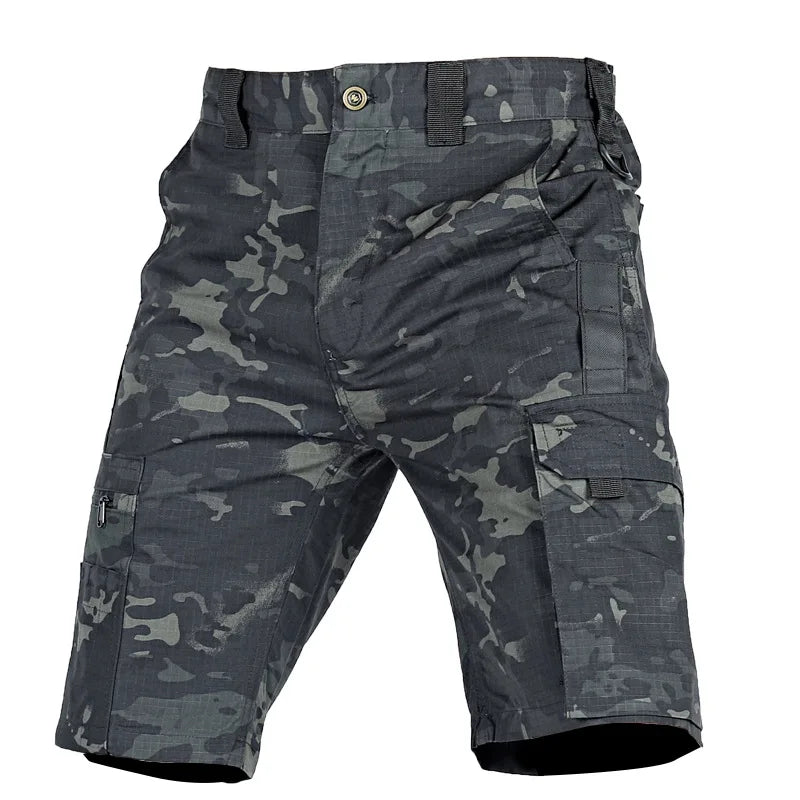 Summer Men Cargo Shorts Quick Dry Tactical Short Pants Multi-Pocket Shorts Men's Outdoor Hunting Fishing Knee Length Trousers