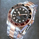 Gold Tow Tone NH34A GMT Movement Diving Watch for Men Automatic Watches Mechanical Swim Jubilee Bracelet 200m Waterproof Date