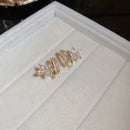 Exaggerated Luxury Crystal Flower Stud Earrings Women's Temperament Elegant Fashion Design Wedding Party Jewelry Valentine Gifts