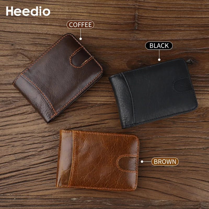 Genuine leather Men's Wallet Small Money Purses Mini Wallets Short Ultra-thin Wallet Bank Card Package Small Purse Wallet