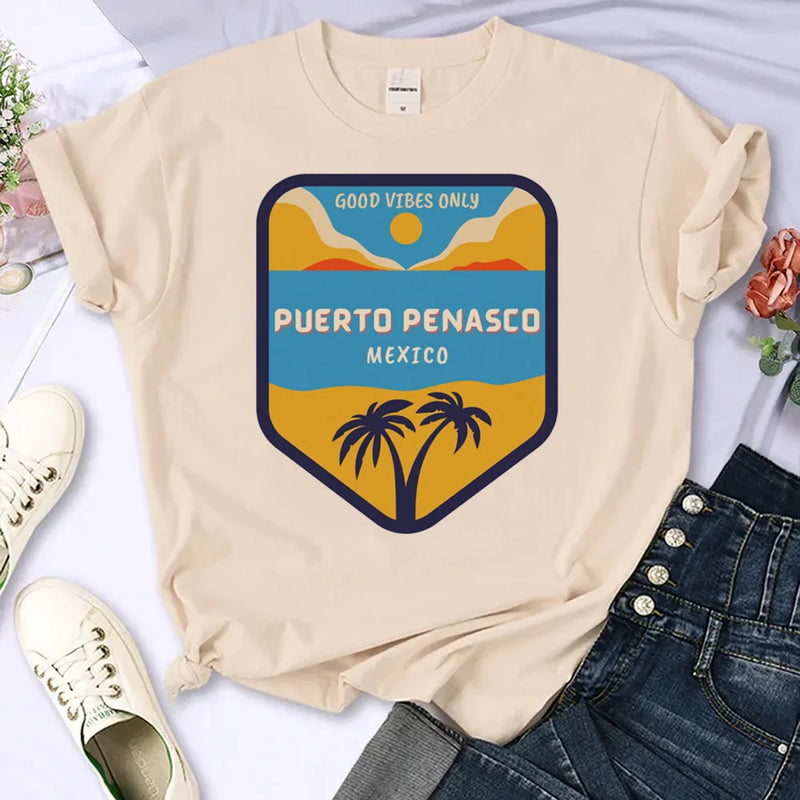 Mexico t shirt women graphic top girl manga y2k clothing