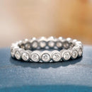 Huitan Exquisite Cubic Zirconia Rings for Women Full Paved Round CZ Silver Color Fashion Promise Rings Versatile Girls Jewelry