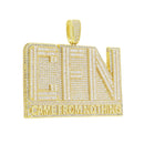 New Iced Out Bling CZ Letter Cross Pendant Necklace Various Design 5A Zircon Two Tone Color Badge Charm Men's Hip Hop Jewelry