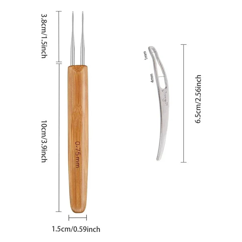 1pc Wood Plastic Crochet Braid Needle Feather Hair Extension Tools Wig Hook Needle Threader Knitting Hair Crochet Needles 7type