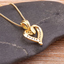 AIBEF Bling Hollow Out Heart Pendant Necklace Gold Color Romantic Jewelry Chains Necklaces For Women Valentines Wedding