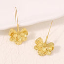 Gold Color Flower Earrings Palace Alloy Flower Women's Earrings Fashion Wedding Gift Accessories Wholesale