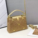 2024 Luxury Top Designer Diamonds Leather Rivets Women's Handbags Ladies Fashion Shoulder Crossbody Bag New Evening Shell Bag