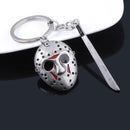 Horror Movie Friday Keychain Jason Voorhees Mask Machete Alloy Key Chains Fan Gift Jewelry